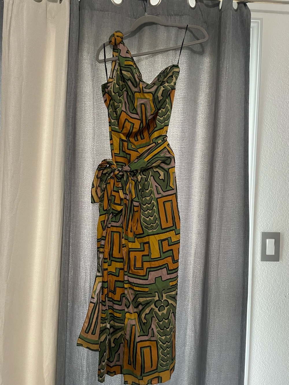 Johanna Ortiz Green & orange Patterned dress - Size 8